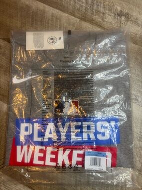 Nike Grey MLB Players' Weekend Graphic Tee with Blue and Red Print